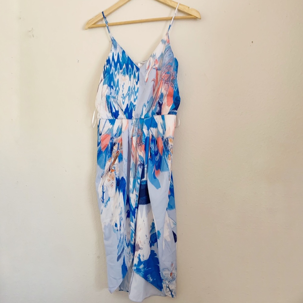 6/$25 Chelsea 28 Spaghetti Strap Patterned Dress